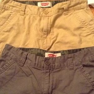 Two pair boys Levi's cargo shorts